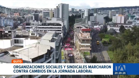 En Quito, cientos de manifestantes expresaron su rechazo a la flexibilización de la jornada laboral. Un reportaje de María Gracia Chacón