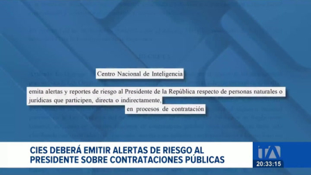 El Ejecutivo ordena que todas las entidades remitan listados de participantes en procesos de compra para emitir alertas de riesgo. Un reportaje de Bernarda Cevallos