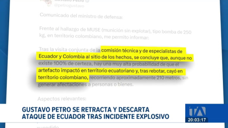 El presidente colombiano aseguró que el artefacto impactó primero en Ecuador y rebotó accidentalmente a su país. Un reportaje de María Gracia Chacón