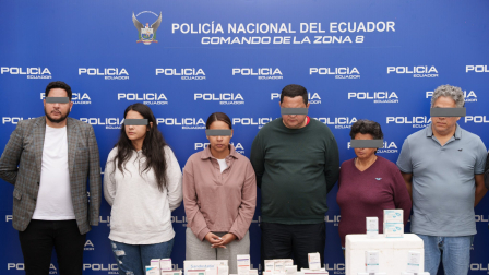Seis personas fueron detenidas durante un operativo en Vinces, provincia de Los Ríos, por tráfico de medicinas.