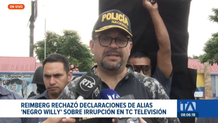 El ministro del Interior, John Reimberg, desmintió este lunes 23 de marzo del 2026 las declaraciones de alias 'Negro Willy, cabecilla de Los Tiguerones, a medios españoles sobre un presunto financiamiento de esa organización a la campaña presidencial de Daniel Nobo