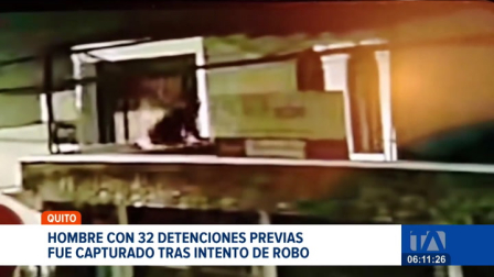 La Policía detuvo en el norte de Quito a un delincuente con 32 detenciones previas. El sujeto intentó robar una vivienda. Un reportaje de Juan Miguel Rodríguez