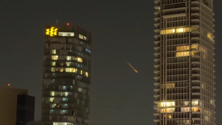 Misiles iraníes avistados sobre los cielos de Tel Aviv, Israel.