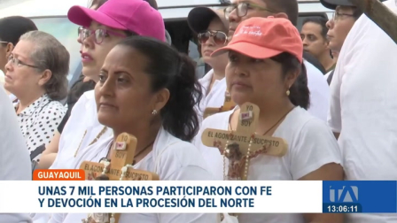 Fieles de cinco parroquias recorrieron siete kilómetros en un acto de fe y oración; los devotos elevaron peticiones por la seguridad y la paz en el país. Un reportaje de Carlos Sacoto