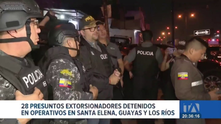 Las intervenciones se concentraron en Guayas, Los Ríos, Santa Elena, Esmeraldas y Pichincha; el Ministro del Interior, John Reimberg, informó los resultados. Un reportaje de Carlos Sacoto