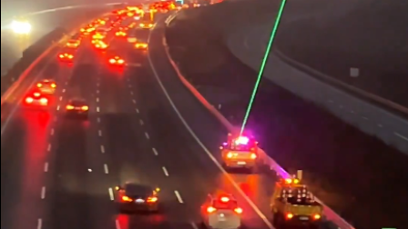 China despliega láseres de fatiga, por la noche, para evitar que los conductores se queden dormidos y puedan tener accidentes.