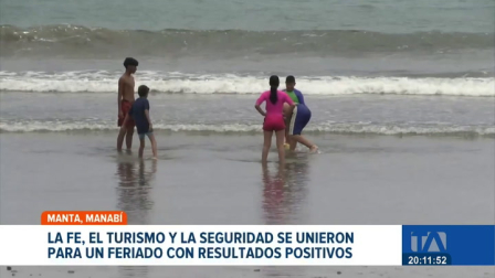 Manta vivió una jornada de reactivación económica. Actos religiosos y actividades en las playas marcaron la agenda bajo controles de seguridad. Un reportaje de Daniel Moreira
