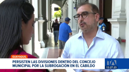 El Concejo Municipal de Guayaquil enfrenta divisiones internas por la figura de la subrogación, mientras sectores impulsan la salida definitiva del alcalde del cargo.