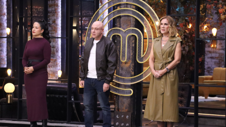 Los chefs Cecilia Cedeño, Jorge Rausch e Irene González, jurado de MasterChef Celebrity Ecuador.