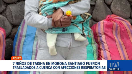 Siete menores fueron trasladados de urgencia desde Morona Santiago al Hospital Vicente Corral Moscoso en Cuenca con afecciones respiratorias. Un reportaje de Iván Rodríguez