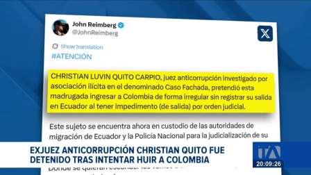 El exmagistrado, investigado por presuntos nexos con el grupo "Comandos de Frontera", fue interceptado cuando intentaba cruzar a Colombia; la Fiscalía formalizó los cargos tras su destitución
