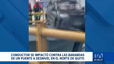 El accidente registrado este fin de semana dejó daños estructurales en el paso a desnivel. Un reportaje de Brigette Mancheno