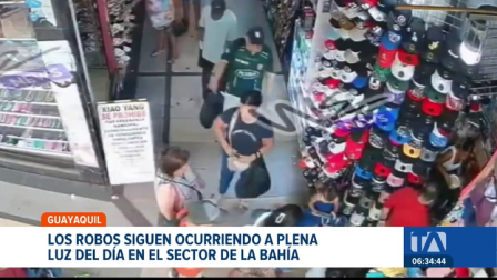 Pese a los operativos policiales, los robos siguen en la Bahía de Guayaquil. Nuevos videos exponen las modalidades de robo. Un reportaje de Camila Guevara