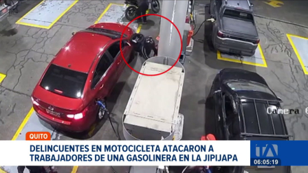 Sujetos en motocicleta asaltaron nuevamente una gasolinera a norte de Quito. La administración denuncia falta de patrullaje preventivo. Un reportaje de Gustavo Jaramillo