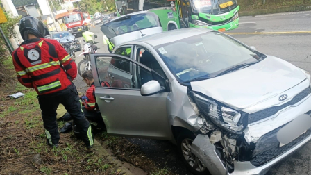 Siniestro de tránsito en la av. Oswaldo Guayasamín