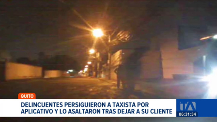 Tras finalizar una carrera en el norte de Quito, un conductor fue emboscado por delincuentes. El trabajador tuvo que abandonar su vehículo. Un reportaje de Gustavo Jaramillo
