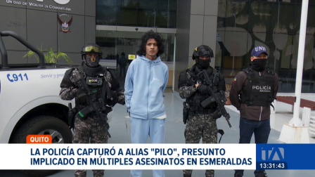 En un operativo ejecutado en el sur de Quito, la Policía Nacional capturó  a alias "Pilo", un presunto cabecilla vinculado a múltiples asesinatos en Esmeraldas. Un reportaje de Ismenia Solórzano