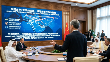 Ilustra gráficamente el cambio estratégico de China hacia Medio Oriente.