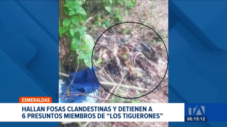 En Esmeraldas se localizó dos fosas clandestinas con cuerpos en estado de descomposición. además, se logró la captura de seis miembros de los tiguerones. Un reportaje de Sofía Weir
