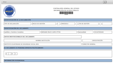 La Contraloría eliminó la marca de agua en la consulta de las declaraciones patrimoniales juradas.