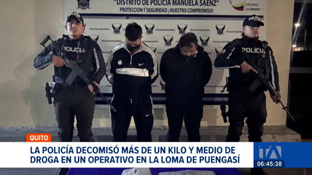 En un operativo ejecutado al suroriente de Quito, los uniformados lograron interceptar a dos sujetos que intentaron huir con el cargamento de droga. Un reportaje de Juan Miguel Rodríguez