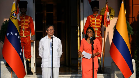 Gustavo Petro y Delcy Rodríguez se reunieron en Caracas.
