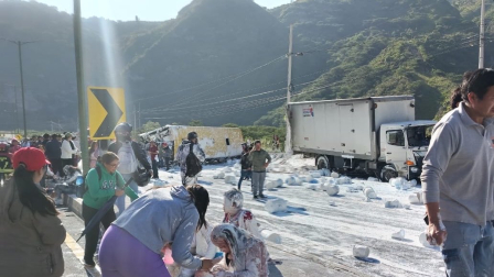 Fuerte accidente de tránsito en Guayllabamba, el sábado 25 de abril de 2026
