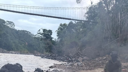 Militares ejecutaron operaciones ontra la minería ilegal en Morona Santiago, el domingo 27 de abril de 2026