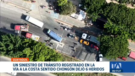 El accidente provocó largas filas de vehículos durante varias horas, complicando el ingreso y salida de Guayaquil. Un reportaje de Paula Kuhn