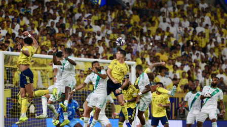 Cristiano Ronaldo en el partido de su equipo marcando el tanto