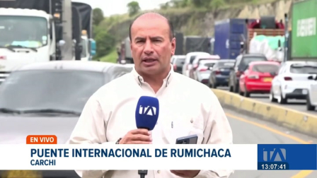 Desde hoy rige el nuevo impuesto de seguridad para las importaciones desde Colombia. En Rumichaca se reporta un intenso movimiento de carga. Un reportaje de Jairo Jácome