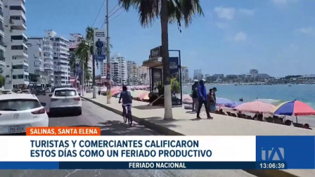 La provincia de Santa Elena se consolidó como el destino favorito del feriado. La masiva afluencia de visitantes impulsó una intensa actividad comercial. Un reportaje de Jazmín Solís