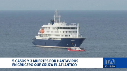 Se confirman cinco casos positivos de Hantavirus en un crucero que se dirige a Islas Canarias, tras reportarse ocho casos sospechosos inicialmente.