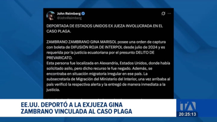 Gina Zambrano, quien mantenía una difusión roja de Interpol desde 2024, fue entregada a la justicia ecuatoriana tras su localización en EE.UU. Un reportaje de Bernarda Cevallos