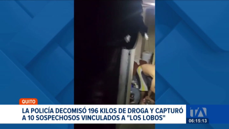 Allanamientos simultáneos en sectores estratégicos del centro y sur de Quito, permitió que la Policía Nacional incaute 196 kilos de droga.  Un reportaje de Juan Miguel Rodríguez