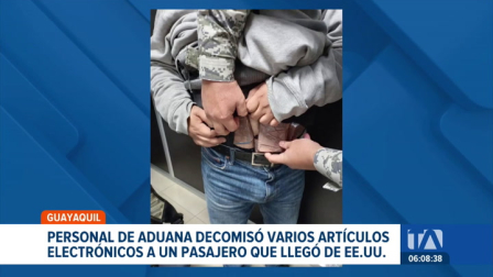 Un hombre proveniente de Estados Unidos fue interceptado por autoridades aduaneras por contrabando con artículos electrónicos. Un reportaje de Jazmín Solís