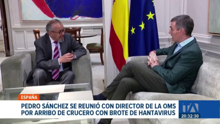 Pedro Sánchez se reunió con el director de la OMS para ultimar detalles del arribo del crucero con brote de hantavirus.
