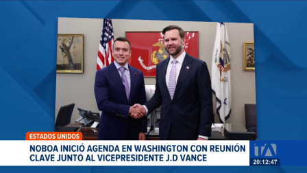 Daniel Noboa cumplió una cita con el vicepresidente de Estados Unidos; para este jueves, su agenda incluye un encuentro con el presidente de la OEA.