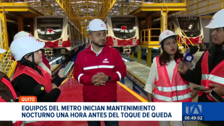 Para no afectar la operación comercial del Metro de Quito, los equipos técnicos aprovechan la madrugada para realizar los mantenimientos. Un reportaje de Nathalie Jiménez