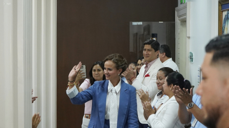 Guayaquil, jueves 14 de mayo del 2026En el auditorio de la Prefectura del Guayas, Marcela Aguiñaga presentó su rendición de cuentas de su período al frente de la Prefectura Fotos: César Muñoz/API