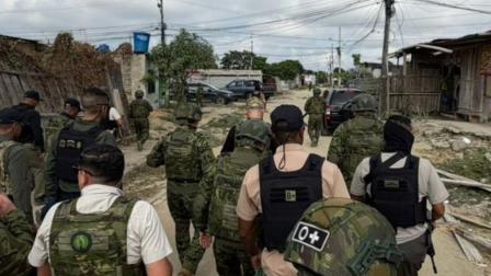 Más de mil militares y policías están desplegados por Puerto Bolívar, en Machala, provincia de El Oro, desde este 14 de mayo de 2026.