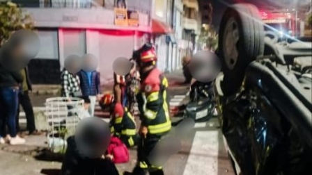 Siniestro de tránsito registrado en las calles Diego Méndez y Ulloa, norte de Quito.