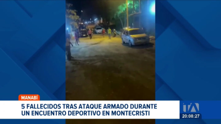 Cuatro sujetos armados irrumpieron en un encuentro deportivo en Manabí, abrieron fuego y dejaron además a cinco personas heridas.