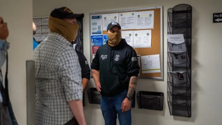 Los agentes federales con mascarillas se habían convertido en una presencia habitual en los pasillos del número 26 de Federal Plaza, en el Bajo Manhattan.Crédito...