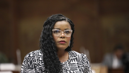 La asambleista paola Cabezas durante una sesión del Pleno de la Asamblea Nacional.