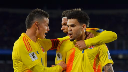 Luis Diaz y James Rodríguez jugadores de Colombia.