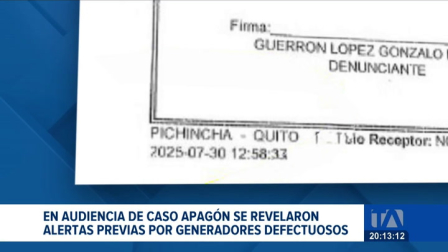 La reinstalación de la audiencia de formulación de cargos del Caso Apagón expuso el mal estado de generadores a las autoridades antes de su compra. un reportaje de Fausto Yépez