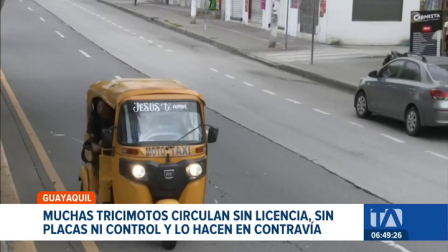 Las autoridades de tránsito intervinieron tres zonas del norte de Guayaquil debido a las constantes quejas ciudadanas sobre las tricimotos. Un reportaje de  Jazmín Solís