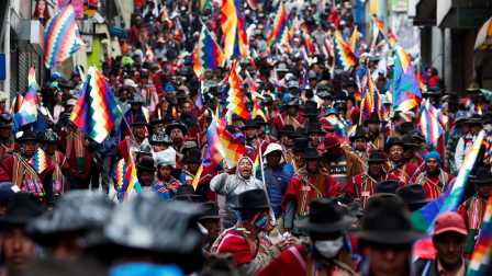 Manifestantes exigen la salida del primer mandatario de Bolivia.