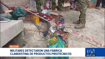 Miembros de las Fuerzas Armadas allanaron un inmueble en el cantón Chimbo, Bolívar, donde se elaboraban explosivos artesanales sin permisos. Un reportaje de Jonathan Quezada
